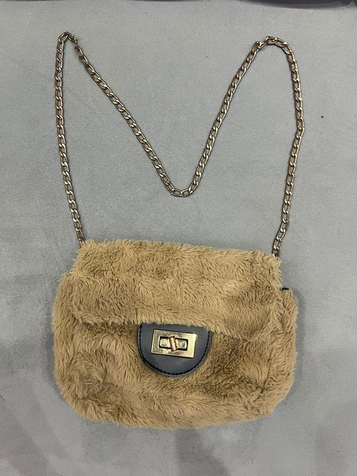 Kürk Detaylı Zincir Askılı Kadın Çanta - Görsel 4
