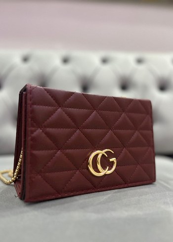 Bordo Zincir Detaylı Deri Kadın Çanta - Görsel 4