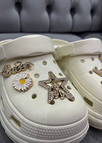 Beyaz Payetli Yüksek Topuklu Kadın Terlik - Görsel 2