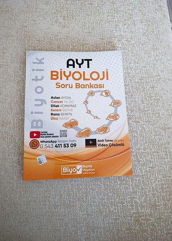 AYT Biyoloji Biyotik yayınları Soru Bankası
