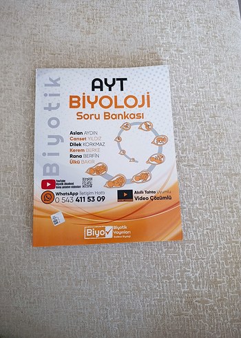  AYT Biyoloji Biyotik yayınları Soru Bankası