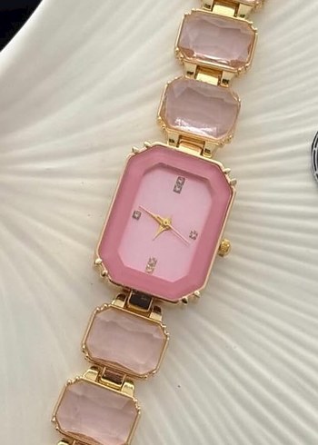 Pembe Taşlı Kadın Kol Saati