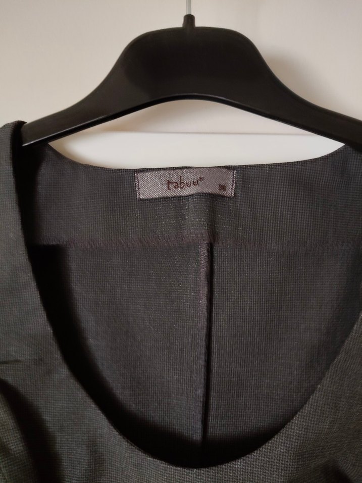 Siyah Kemerli Midi Ofis Elbisesi - Görsel 3