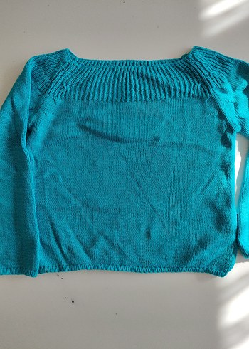 Turkuaz Triko Kadın Kazak - Görsel 2