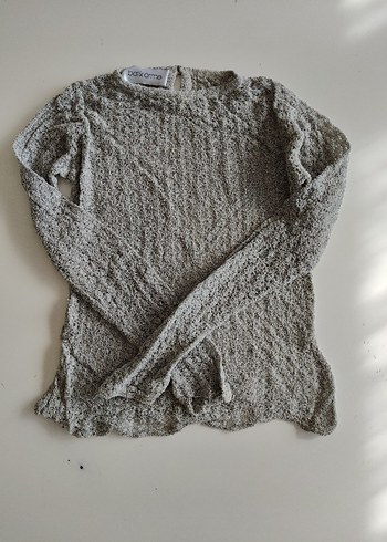 Gri Kadın Triko Uzun Kollu Kazak - Görsel 2