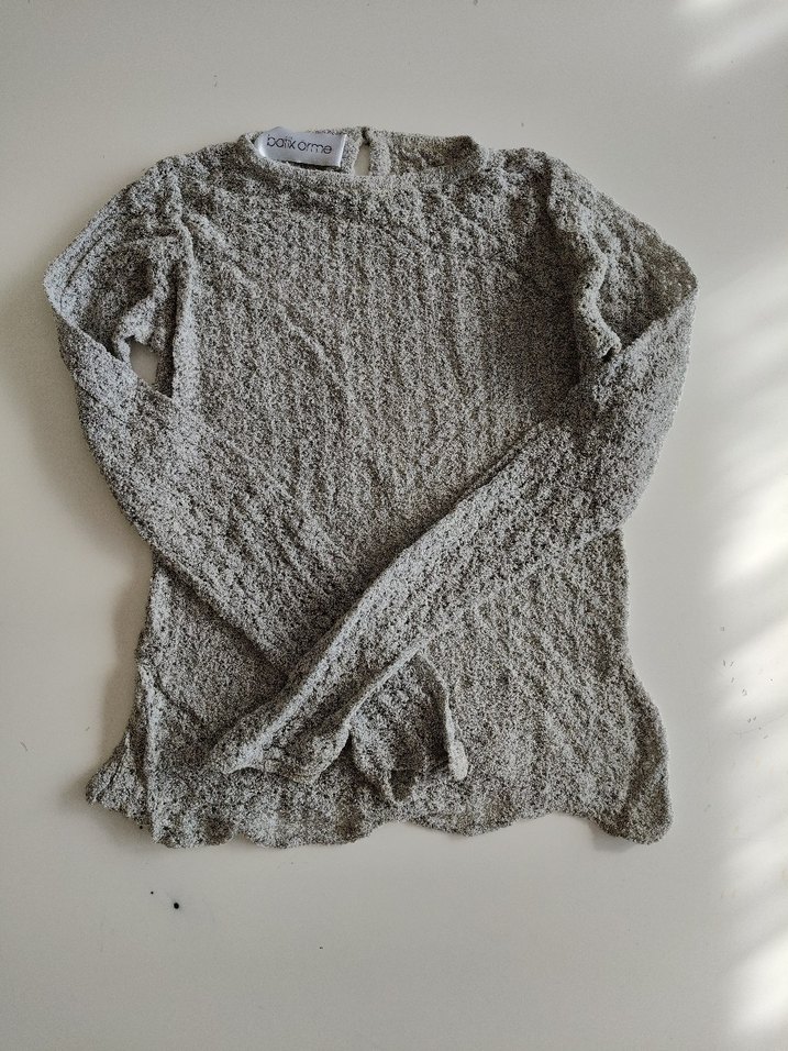 Gri Kadın Triko Uzun Kollu Kazak - Görsel 2