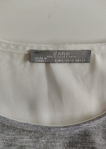 ZaraGri beyazTişört Kısa Kollu, Rahat Kesim - Görsel 3