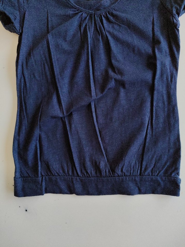 Lacivert Kısa KolluBluz Fermuarlı - Görsel 2