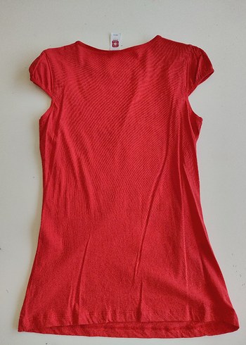 Kızlar için Kırmızı Payetli Baskılı Tişört - Görsel 5