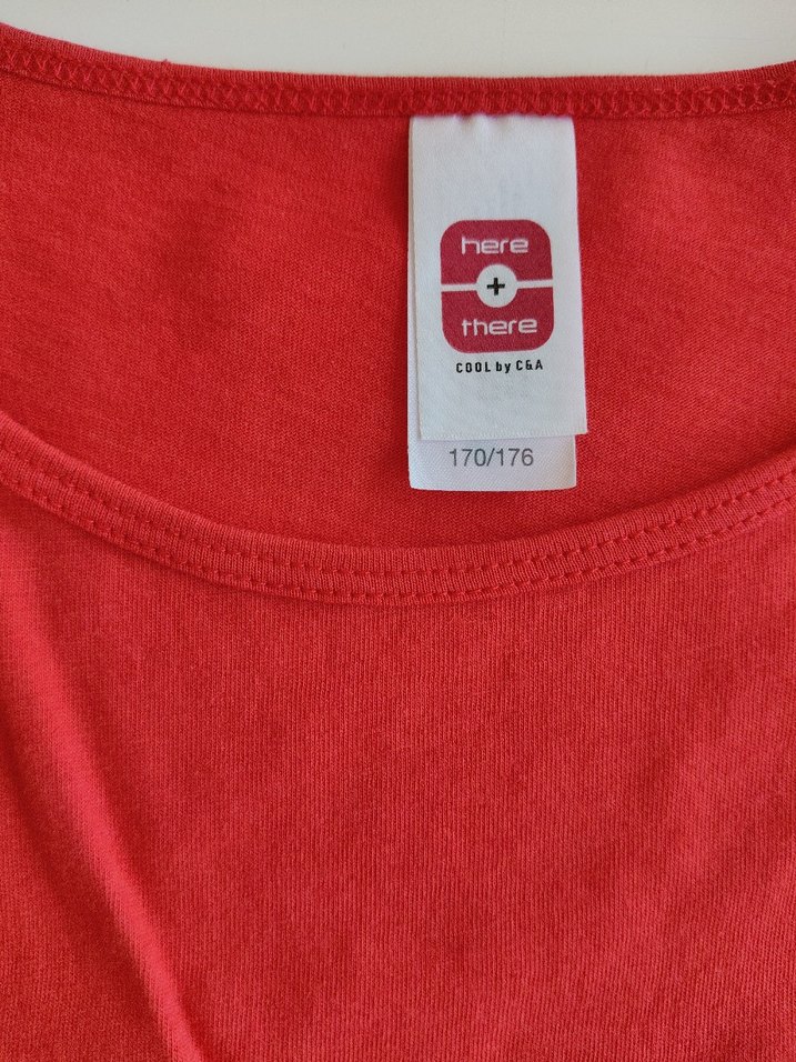 Kızlar için Kırmızı Payetli Baskılı Tişört - Görsel 3