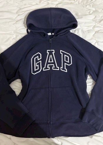 Gap Lacivert Kapusonlu Fermuarli Sweatshirt