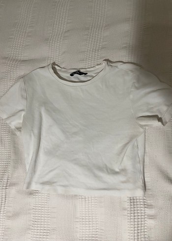 Kadın Beyaz Kısa Kollu Crop Top