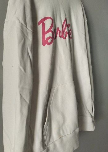 xxl Beden Beyaz Barbie Baskılı Uzun Kollu Sweatshirt