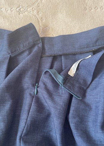 l Beden lacivert Renk Lacivert Pilili Denim Mini Etek