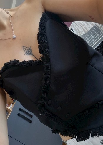 l Beden Siyah Transparan Straplez Gotik Büstiyer