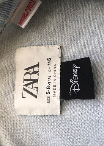 6 Yaş Beden Kız Çocuk Pembe Baskılı Denim Ceket