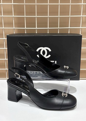 Chanel Siyah Tokalı Blok Topuklu Kadın Ayakkabı - Görsel 3