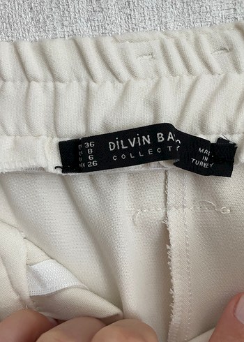Dilvin Düğmeli Beyaz kadın Kumaş Pantolon