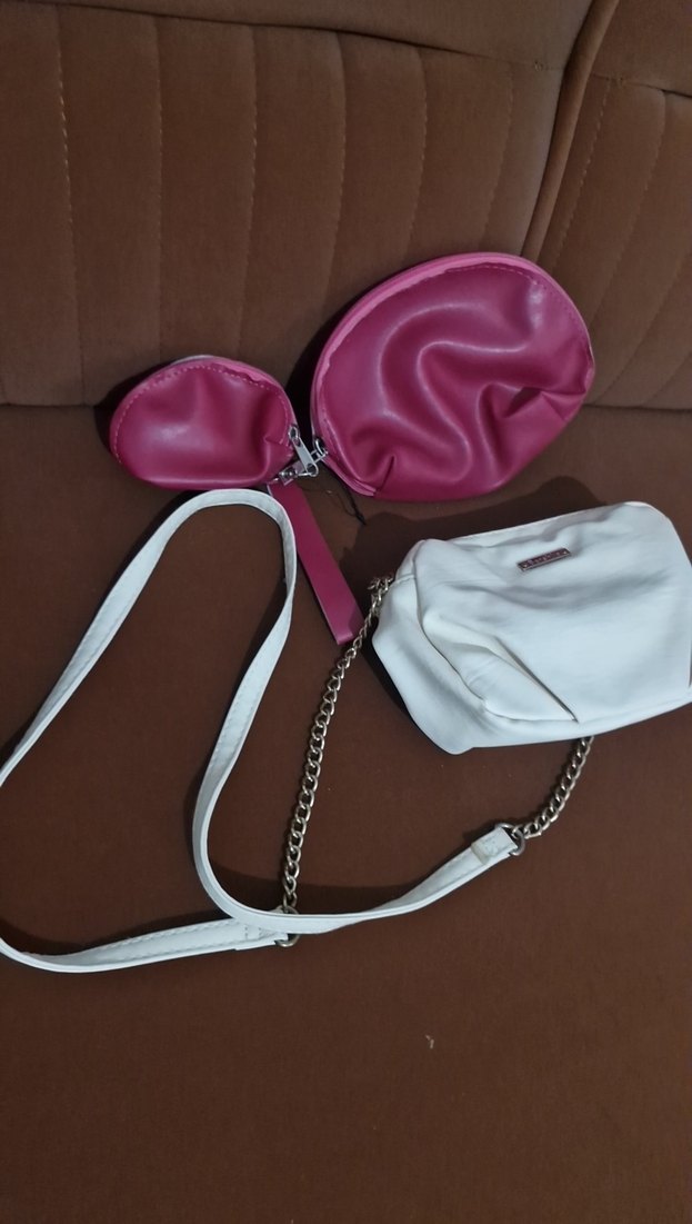 Beyaz Fermuarlı Minimalist Kadın Çanta - Görsel 3