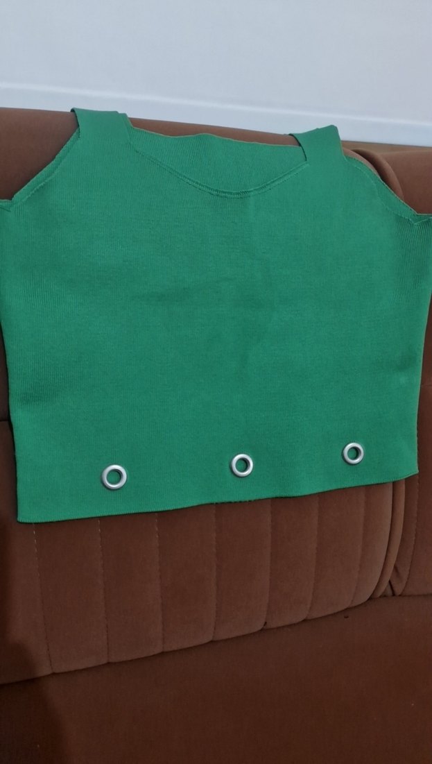 Düğmeli Yeşil Crop - Görsel 3