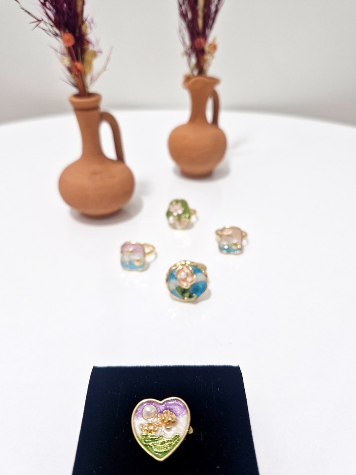 Nakışlı Boncuklu Kabartmalı Ayarlanabilir Yüzük Modelleri - Görsel 2