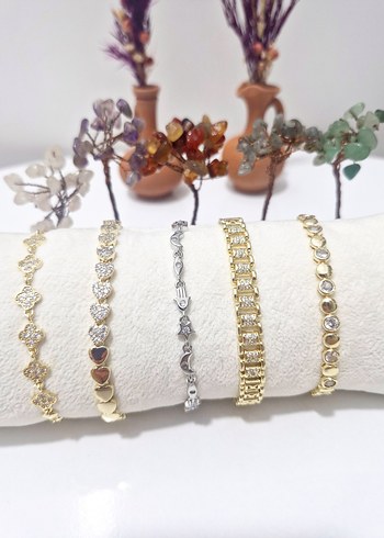 Zincir Detaylı Bohem Kadın Bileklik Altın Renk - Görsel 4