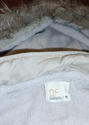 Kadın Bej Midi Ceket, Kürklü Kapüşonlu - Görsel 9