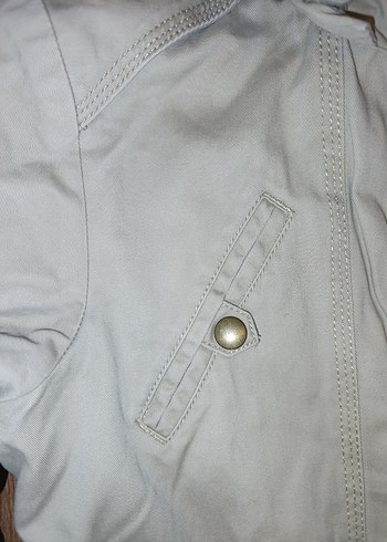 Kadın Bej Midi Ceket, Kürklü Kapüşonlu - Görsel 3