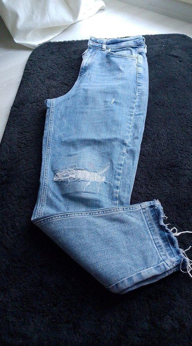 Kadın Mavi Bol Kesim Denim Jean - Görsel 3