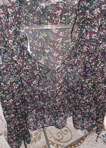 Çiçek Desenli Bohem Kadın Bluz - Görsel 2