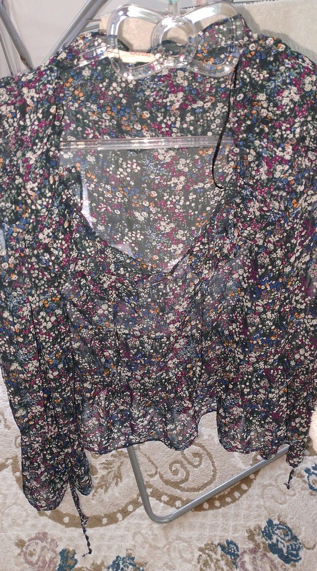 Çiçek Desenli Bohem Kadın Bluz - Görsel 2