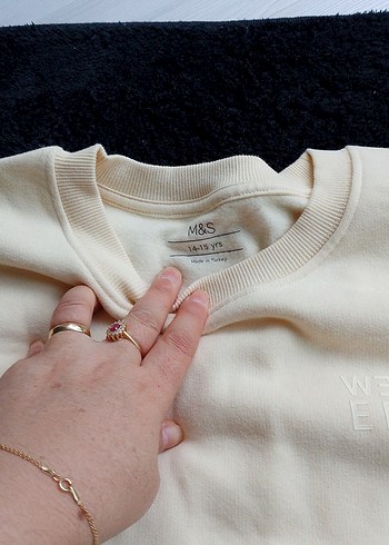 Kadın Beyaz Basic Keten Sweatshirt - Görsel 2