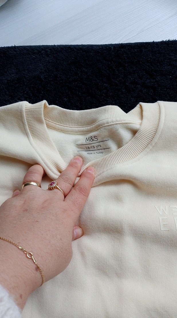 Kadın Beyaz Basic Keten Sweatshirt - Görsel 2