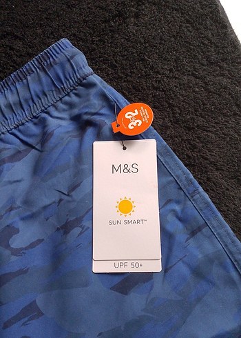 Erkek Mavi Bağcıklı Mini Yüzme Şortu - Görsel 3