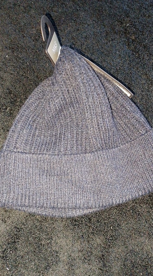 M&S Gri Örgü Yün Kadın Bere - Görsel 2