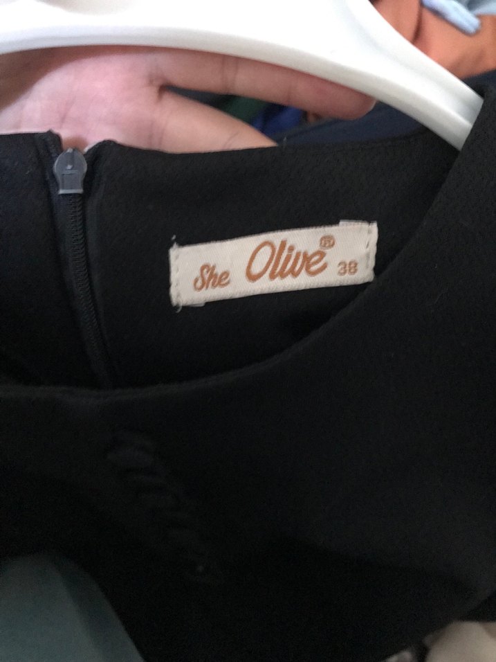 Düğmeli Siyah Kadın Uzun Elbise - Görsel 4