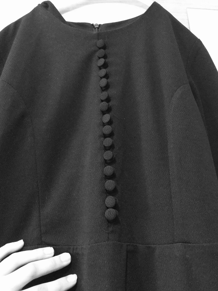 Düğmeli Siyah Kadın Uzun Elbise - Görsel 2