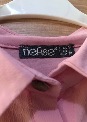 Düğmeli Pembe Uzun Kadın Tunik - Görsel 4