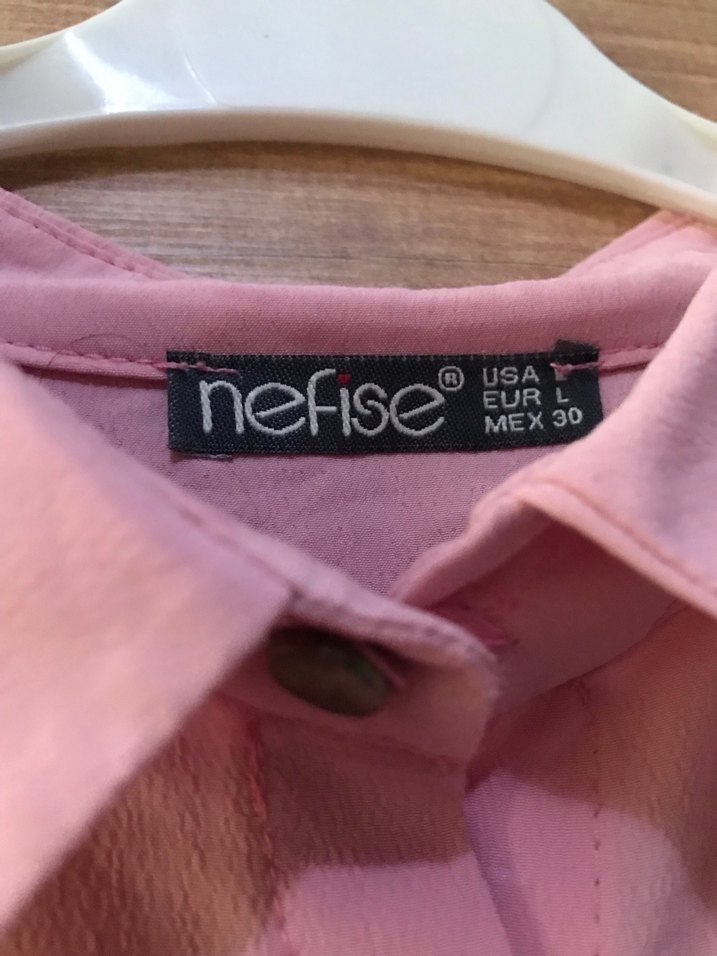 Düğmeli Pembe Uzun Kadın Tunik - Görsel 4