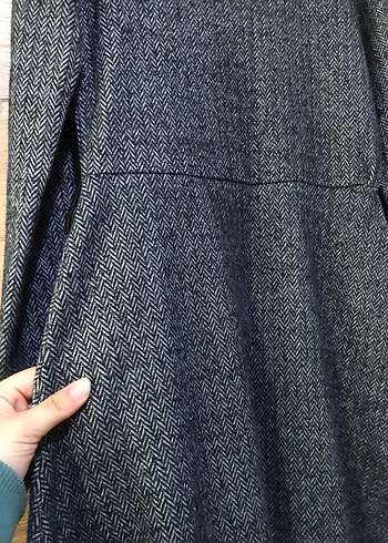 Gri Kadın Hamile Uzun Kollu Triko Elbise - Görsel 2