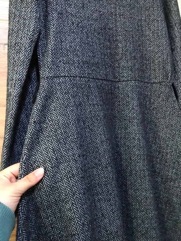 Gri Kadın Hamile Uzun Kollu Triko Elbise - Görsel 2