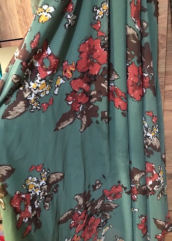 Yeşil Desenli Uzun Bohem Elbise - Görsel 3