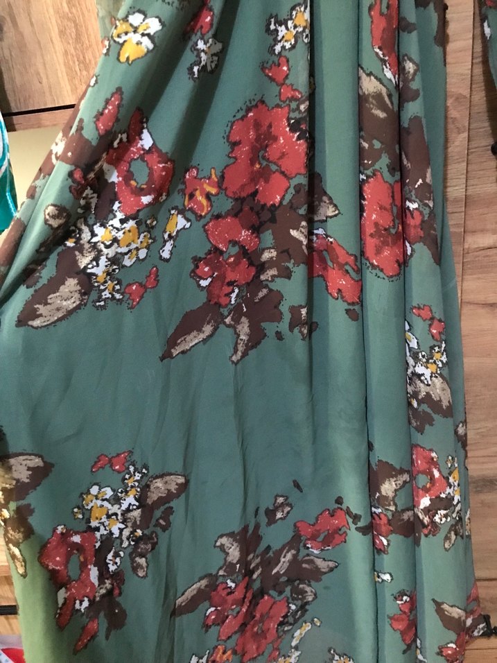 Yeşil Desenli Uzun Bohem Elbise - Görsel 3