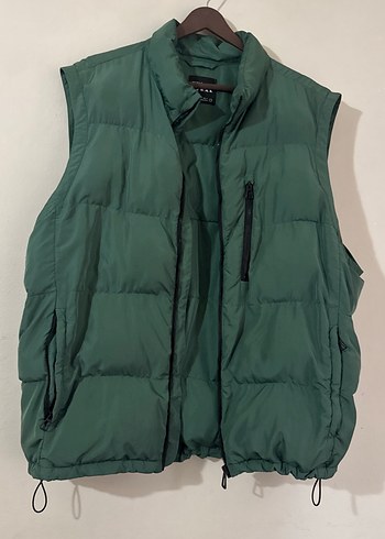 Erkek Yeşil Kapitone Fermuarlı Yelek - Görsel 2