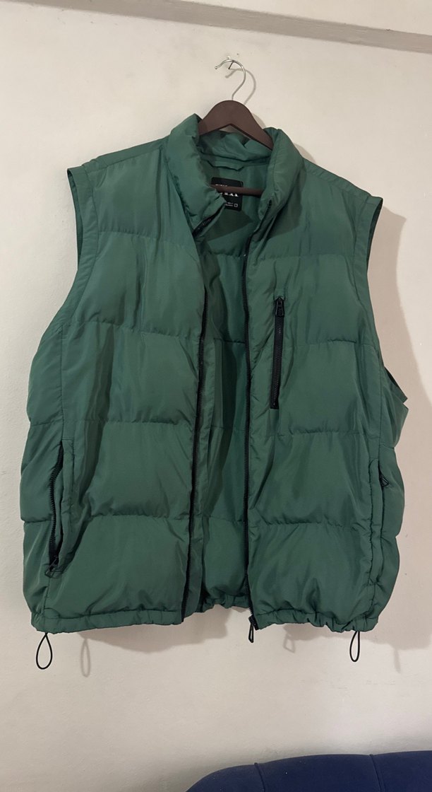 Erkek Yeşil Kapitone Fermuarlı Yelek - Görsel 2