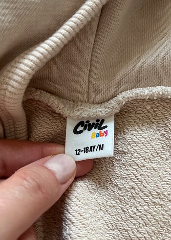 Kız Çocuk Kapüşonlu Beyaz Düğmeli Ceket - Görsel 3