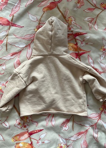 Kız Çocuk Kapüşonlu Beyaz Düğmeli Ceket - Görsel 2