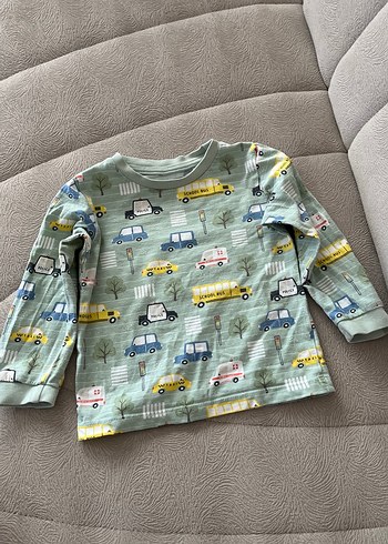 Uzun Kollu Açık Yeşil Erkek Çocuk Pijaması - Görsel 3