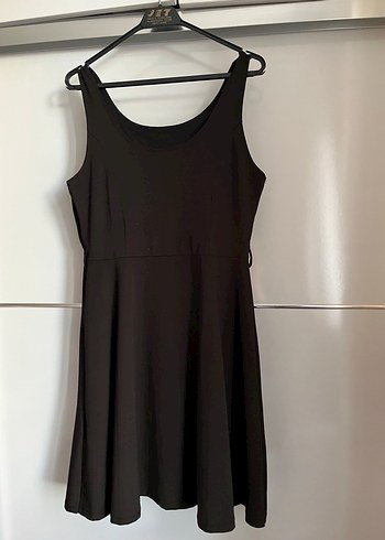 Siyah V Yakalı Midi Kolsuz Elbise - Görsel 5