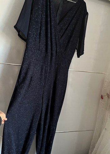 Lacivert V Yaka Uzun Salaş Tulum - Görsel 3